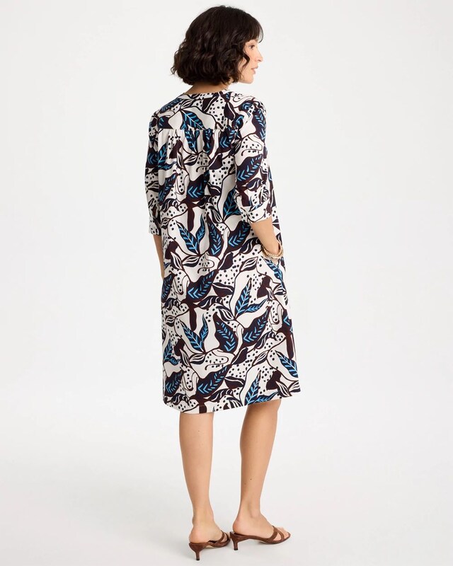 Poplin Cotton Popover Printed Dress - image 3